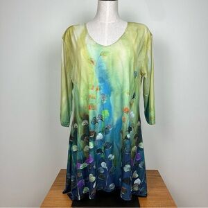 Valentina Rhinestone Embellished Artsy Tunic Top